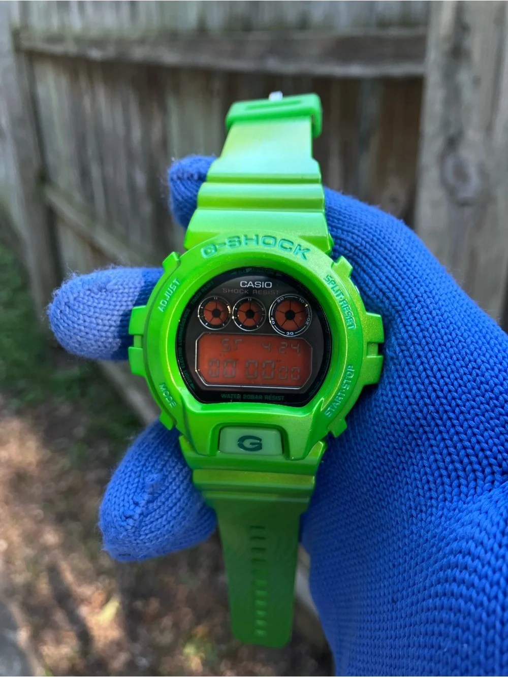 BUSSDOWN Moissanite Custom G Shock Silver and Green Colorway
